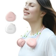 Feekaa Portable Neck Fan - Personal USB Fan with 360 Degree Free Rotation - Pink