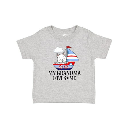 

Inktastic My Grandma Loves Me Grandson Cat Gift Baby Boy T-Shirt