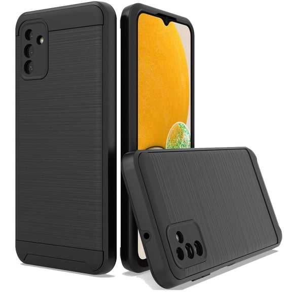 HRW Metallic Brushed Design Hybrid Case For Samsung Galaxy A13 5G Black