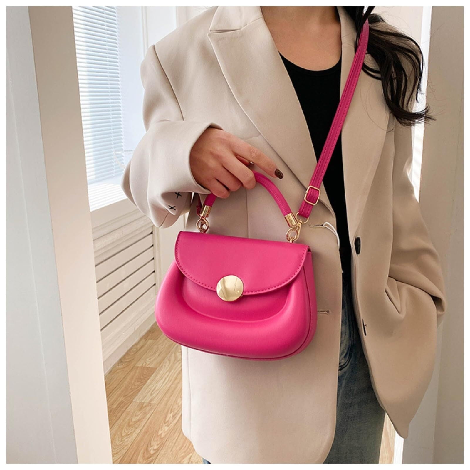 Crossbody Purse for Women Small Crossbody Bags Trendy Leather with Adjustable Shoulder Strap for Backpack Travel