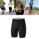 thumbnail image 5 of Mallas cortas de poliéster elásticas para hombre, de secado rápido, para deportes, baloncesto, fútbol, color negro, talla L, 5 of 12