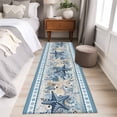 thumbnail image 4 of Blue Starfish Coastal 2'x6' Runner Rugs for Hallway Kitchen Bedside Non Slip, Beach Coral Nautical Botanical Vintage Entryway Rug Runners with Rubber Backing, Long Carpet Runner for Laundry Room, 4 of 8