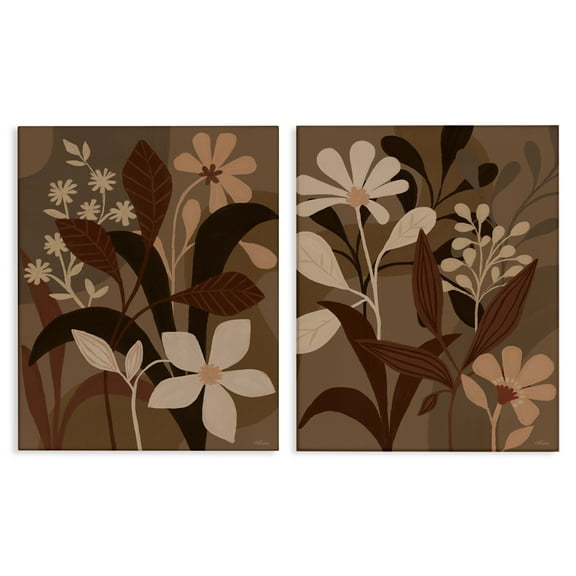 Stupell Industries Modern Boho Flower Bundle Floral & Botanical Painting Wrapped Canvas Art Print Wall Art, 16 x 20, Set of 2