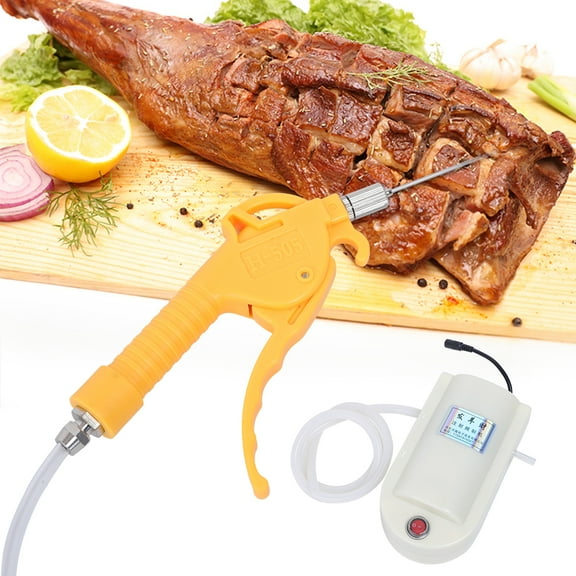 ChicHomey Meat Injector Pump with 10 Stainless Steel Needles, Four-Hole Design, High Pressure for Efficient Marinade Injection, Ideal for Grilling