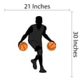 thumbnail image 4 of Sports Wall Decals for Boys Bedroom - Two Ball Dribbling Drills Silhouette Player DIY & Creativity Boy Girl Bedroom Wall Sticker - Size: 21 In x 30 In, 4 of 5
