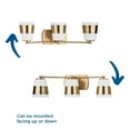 thumbnail image 4 of Haven Collection Three-Light Vintage Brass Opal Glass Luxe Industrial Bath Light, 4 of 13