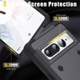 thumbnail image 3 of Jiahe Cover for Google Pixel 7 Pro, Rugged Shockproof Hard PC Case,With Built-in Foldable Invisible Kickstand Heavy Duty Case Cover, gray, 3 of 7