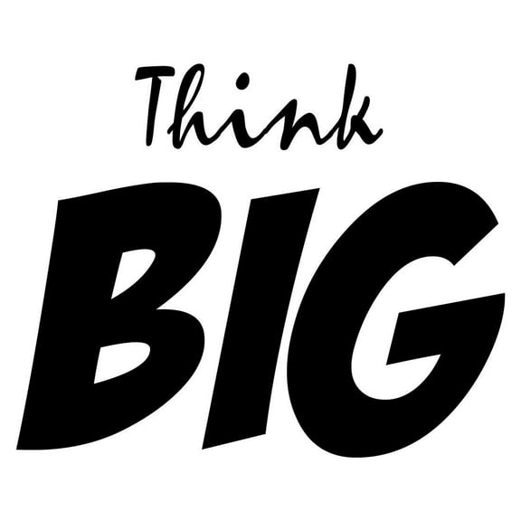 VWAQ VWAQ-18900 Think Big Wall Decal, 18" H X 22" W, Black