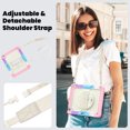 thumbnail image 7 of Case for iPad Air 13 inch M3 2025/M2 2024 12.9 inch (3rd/4th Gen) with Screen Protector, 360 Degree Rotating Kickstand Hand Strap Shockproof Cover with Shoulder Strap, Rainbow Pink, 7 of 7