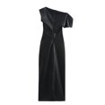 thumbnail image 3 of HH TRAF Vestido midi negro sin mangas con cremallera en la espalda para mujer, verano 2024, abertura asimétrica, dobladillo, pliegues, decoración, vestido de fiesta ajustado, 3 of 4