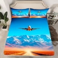 thumbnail image 2 of jejeloiu Modern Aircraft Airplane Twin Sheet Sets,Nature Landscape Mountain Bedding For Men Women 3 Pieces, 2 of 7