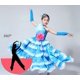 thumbnail image 2 of Vestido de baile de pétalos moderno para niñas, disfraz de desfile, falda de salón de Flamenco español, ropa de actividades escolares puesta en escena para niños, 2 of 3