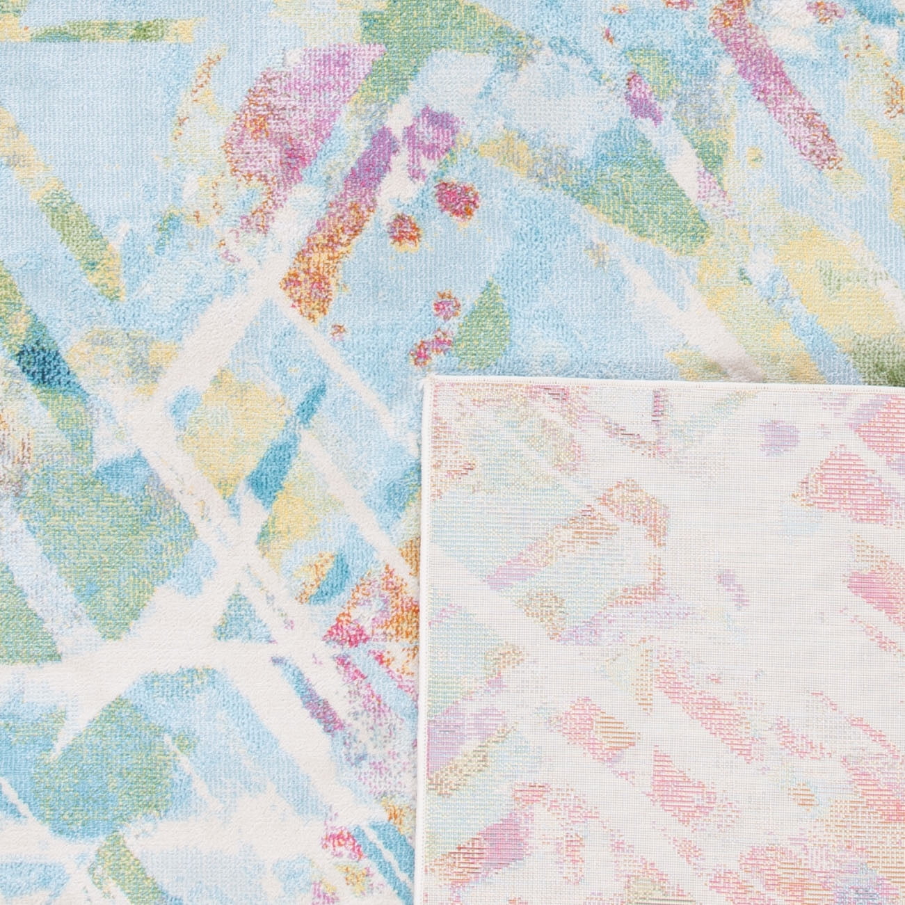 Safavieh Lillian Irving Abstract Area Rug, Ivory/Light Blue, 6'7" x 6'7" Square