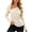 Beige, variant on Womens Asymmetric Neck Tops Ruched Waist Slim Fitted Long Sleeve Elegant Casual Pullover Shirts