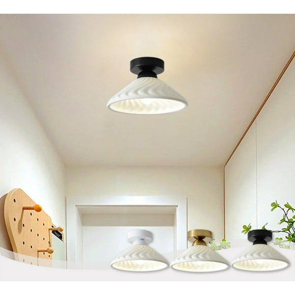 Dianli Savings LED Passage Light Minimalist White Ceramic Ceiling Light for Balcony and Hallway, Indoor Flush Mount Lighting Fixture for Entryway and Foyer Decor Stylish Finds for Less