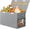 Large Gray, variant on Large Toy Storage Box with Lid & Divider, Sturdy Collapsible Organizer Chest, Kids Storage Bins for Nursery Bedroom Playroom, 25"x13"x16", Beige & White