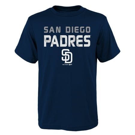 Champagne San Diego MLB San Diego PADRES TEE Short Sleeve Boys Team Name and LOGO 100% Cotton Team Color 4-18 ()