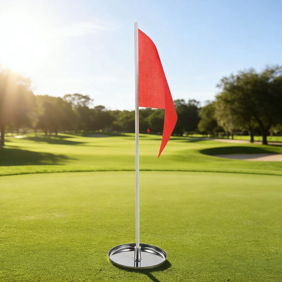 BESTYASH 2-Pack Golf Flagstick and Cup Kit with Red Flags, Easy Install for Golf Practice, Training, and Putting Green