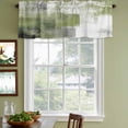 thumbnail image 4 of Sage Green Ombre Valances for Windows, Decorative Rod Pocket Window Valance Curtains, Vintage Shabby Abstract Plaid Art Short Curtain Drapes for Kitchen/Bathroom/Living Room, 2 Panels, 42" W x 12" L, 4 of 8
