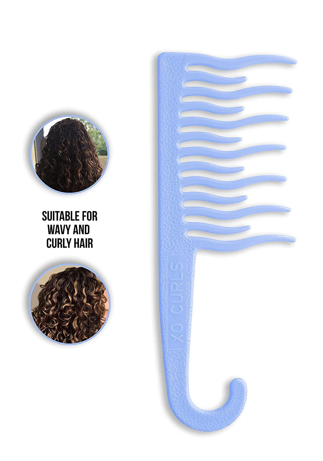 Xo Curls Entwirrungskamm Für Lockiges Haar – Grün, Rutschfester Griff, Aus Recyceltem Plastik