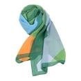 thumbnail image 2 of INSPIRE CHIC Women's Chiffon Shawl Long Geometric Beach Scarves Green Orange, 2 of 7
