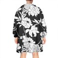 thumbnail image 2 of Wearable Oversized Blanket,Pioneer Flower Floral Print Pattern Wearable Blanket Hoodie for Adults,Cozy Hooded Blankets with Super Pockets,Super Warm Fuzzy Pullover for Women & Men, 2 of 6