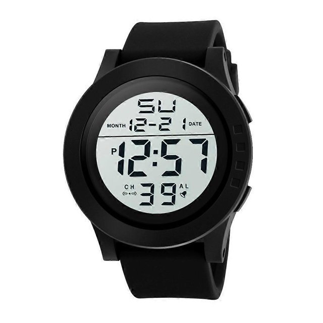 Reloj deportivo de lujo militar de cuarzo digital, resistente al agua y con LED para hombre, color negro