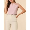 thumbnail image 5 of Allegra K Women's Ruffle Neck Mesh Panel Keyhole Back Cap Sleeve Blouse, 5 of 6