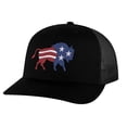 thumbnail image 6 of American Bison Hat - Embroidered Flag Design - Patriotic Bison Trucker Hat Snapback (RoyalBlue), 6 of 9
