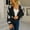 Black, variant on Women's Cute Flower Cropped Cardigan Long Sleeve V Neck Open Front Floral Knit Sweater Tops Winter Warm Fuzzy Cropped Sweater Coats,XL,Black