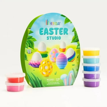 Fat Brain Toys - Hey Clay: Easter Studio -14 Can Modeling Air-Dry Clay