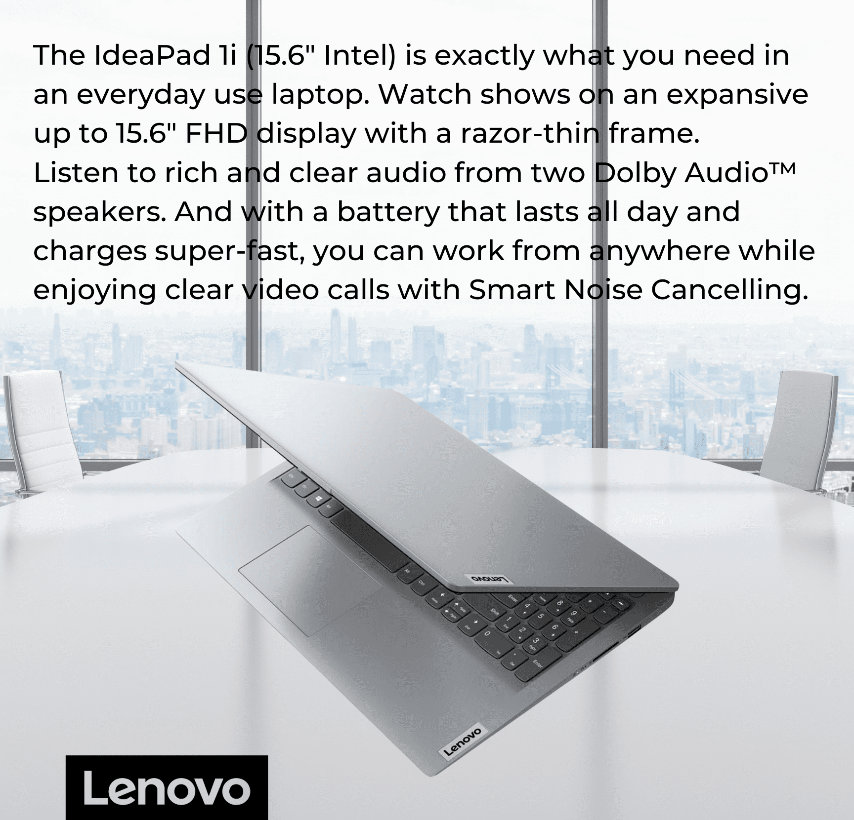 Lenovo IdeaPad 1 Laptop, 15.6" FHD Display, Intel Processor, 12GB RAM, 640GB Storage (128GB SSD + 512GB eMMC), Windows 11 Home, Grey