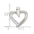 thumbnail image 2 of Auriga Fine Jewelry 925 Sterling Silver CZ Heart Slide Pendant (L- 20mm, W- 18mm) for Women, 2 of 6