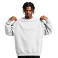 thumbnail image 2 of Dwellite Men's Crewneck Sweater Long Sleeve Pullover Sweaters Business Casual Lightweight Stretch Sweaters for Fall Winter White S, 2 of 9