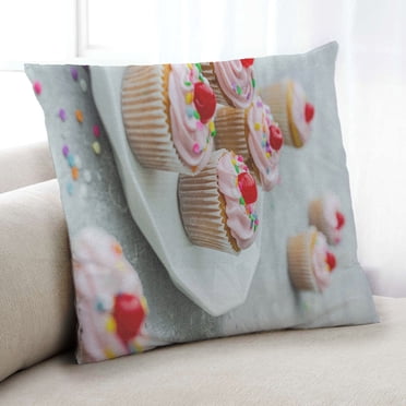 Ahgly Company Coussin d'Intérieur pour Cupcakes, 18 Pouces par 18 Pouces