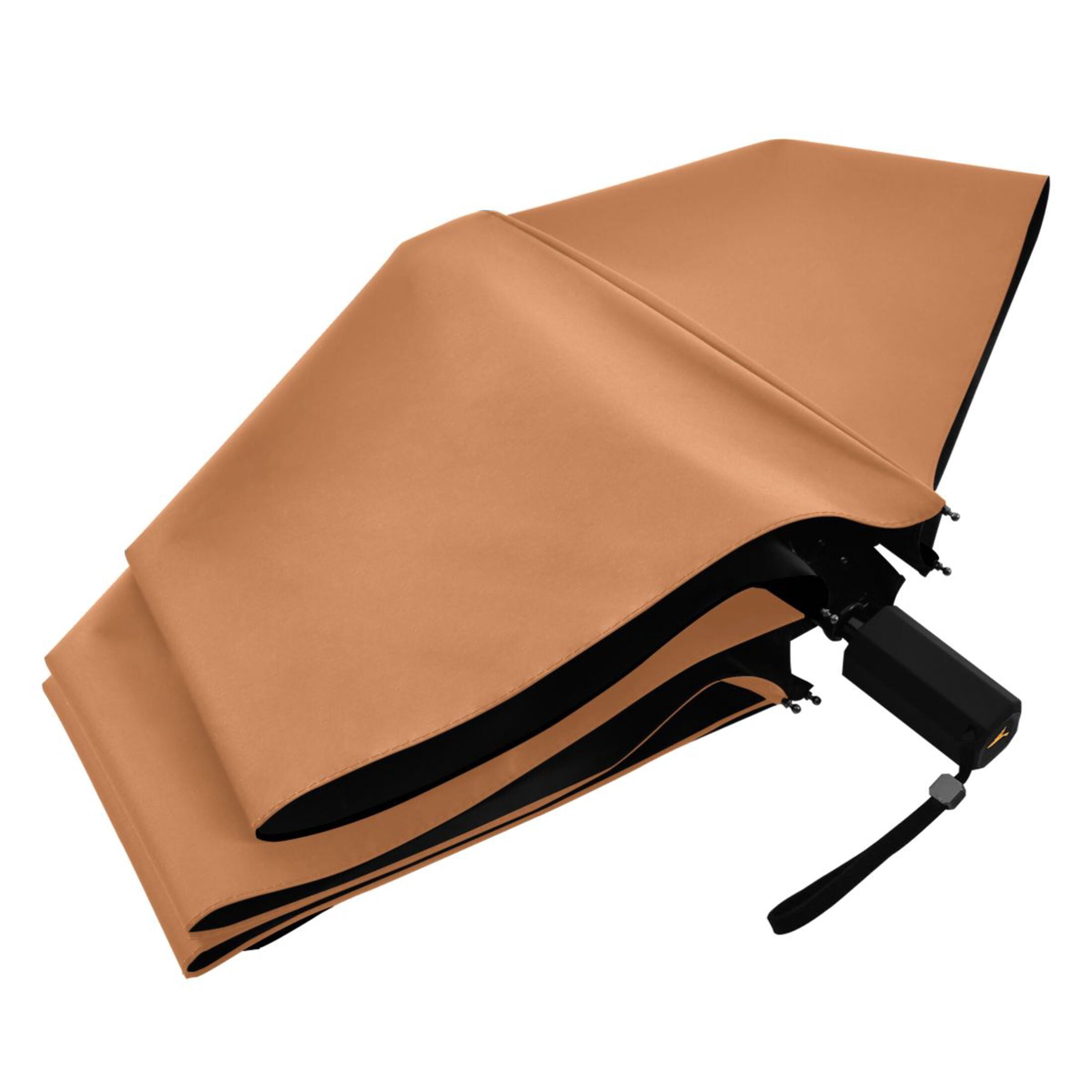 Brown Compact Sun Umbrella Windproof Travel Umbrellas for Rain Strong Portable UV Protection