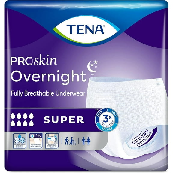LZQP ProSkin Overnight™ Super Protective Incontinence Underwear, Heavy Absorbency, Unisex, Medium, (56 Total - 4 Packs)