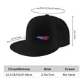 thumbnail image 2 of DouZhe Flat Brim Cap Snapback Hat, America Eagle Prints Adjustable Black Adult Baseball Cap, 2 of 6