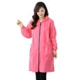 thumbnail image 6 of GEWSEY Women's Long Rain Jacket Waterproof Lightweight Hooded Raincoat Packable Knee Length Rain coat (Red4, XL), 6 of 8