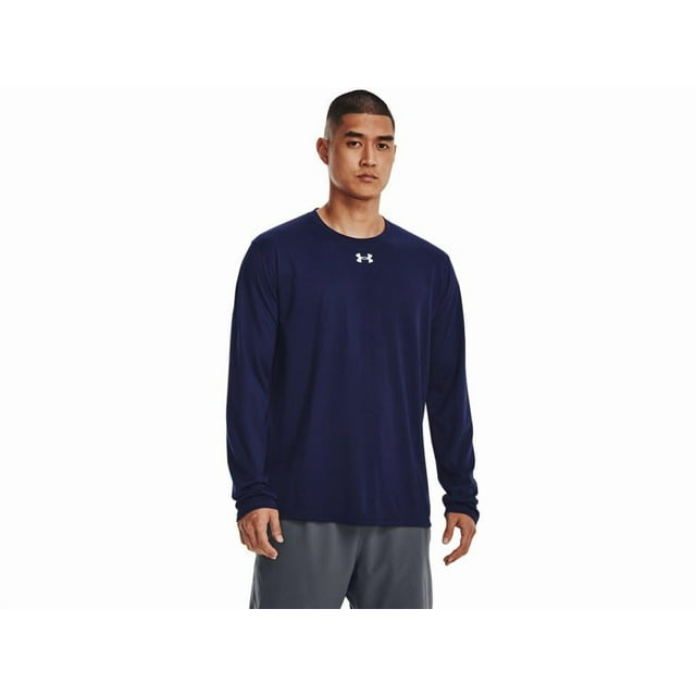 Camiseta Deportiva Under Armour para Hombre en Negro y Azul Marino, Manga Larga (M)