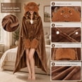 thumbnail image 5 of Highland Cow Wearable Blanket Hoodie, Blanket Cute Highland Cow Highland Cow Oversized Warm Flannel Blanket with Sleeves Hoodie Gift for Adult Home Travel Gift for Women, 5 of 9