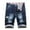Dark Blue, variant on Mens Jean Shorts Ripped Distressed Slim Fit Cargo Jeans Shorts Straight Leg Knee Length Casual Street Mens Denim Shorts
