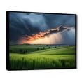 thumbnail image 3 of Designart "Farm Life Under Stormy Skies II" Extra Large Landscapes Framed Wall Art - Traditional Green Storms Entryway Framed Wall Art Print, 3 of 7