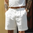 thumbnail image 1 of toraway Male Summer Casual Solid Short Pant Button Short Trouser Pant Pocket Short Fashion Short L, 1 of 3