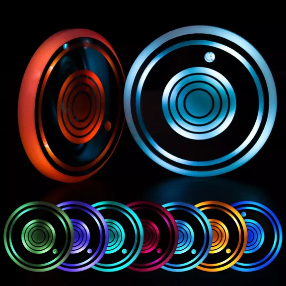 AFANQI 2X Coasters Car Accessories LED Interior Decorative Lights 7 Colors