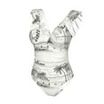 thumbnail image 2 of Picia Summer Vacation Scene With Camping Van Blooming Jelly Womens Tummy Control Bathing Suits Slimming Ruffle Swimsuit One Piece Lace Swimwear-, 2 of 8