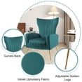 thumbnail image 4 of UIXE Modern Accent Chair for Living Room Velvet Sherpa Armchair,Blue Comfy Arm Sofa Chair, 4 of 7