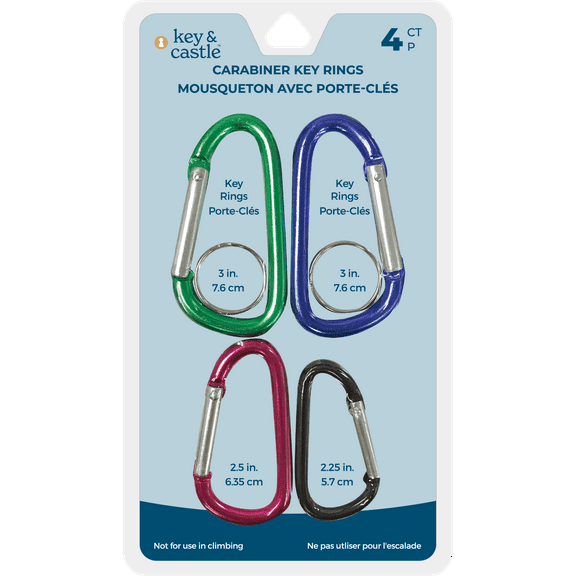 Carabiner With Key Rings 4 Count