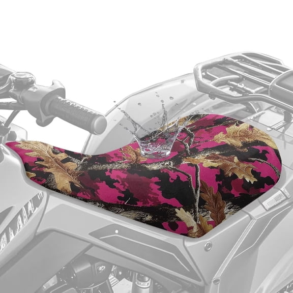KUIFORTI Red Camouflage ATV Seat Cover Four Wheeler Accessories Non-Slip Comfortable ATV Accessories Compatible with Polaris Sportsman Polaris Scrambler Honda Rancher