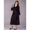 thumbnail image 2 of Plus Size Collared Long Sleeve Wrap Maxi Dress, 2 of 8